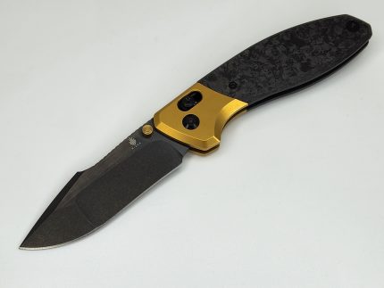 Kizer Staffi Clutch Lock Knife Gold Ti + Carbon Fiber